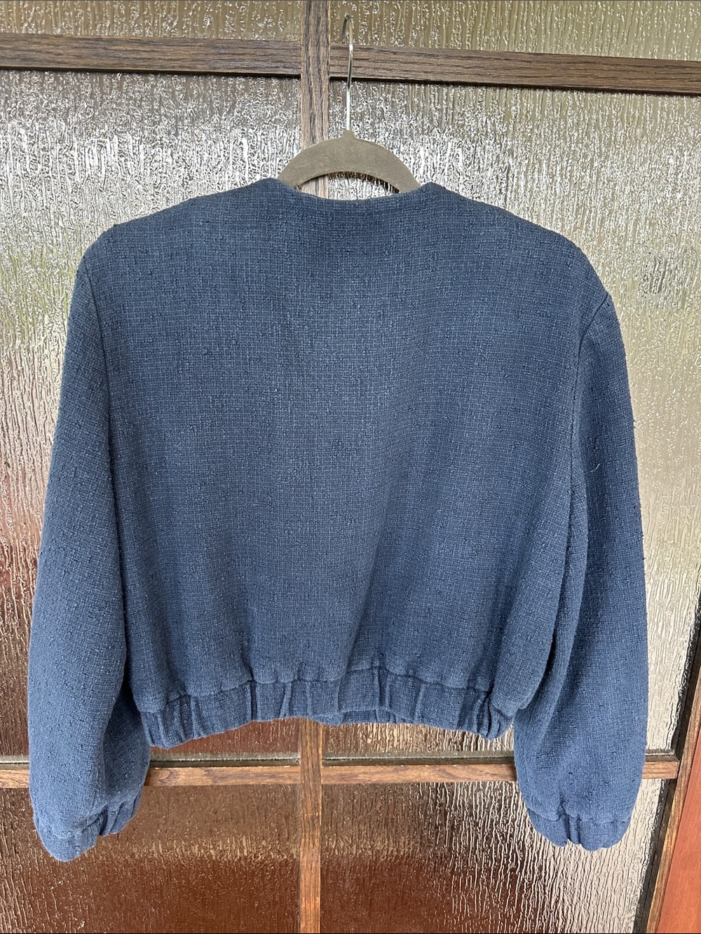 Maje Bimarine Tweed Jacket Classic Navy Button-Front Women’s Jacket Sz 38 or 4-6 - Picture 9 of 12